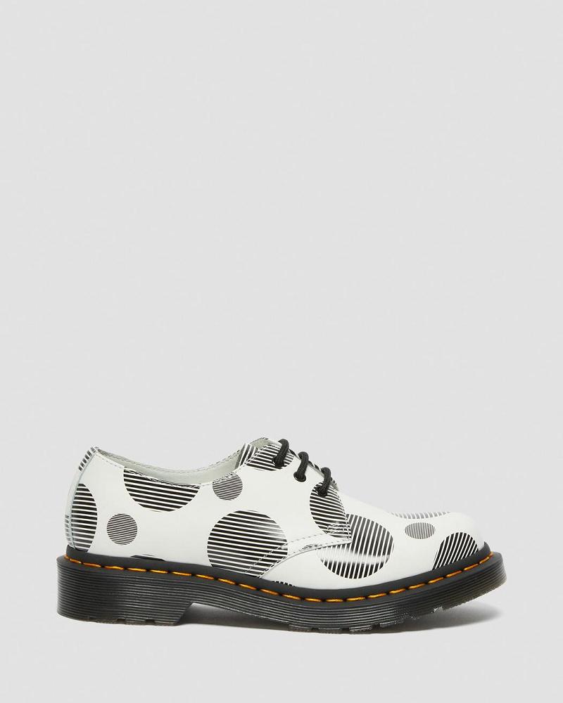 Zapatos Oxford Dr Martens 1461 Polka Dot Smooth Cuero Mujer Blancos | MX 428QMA